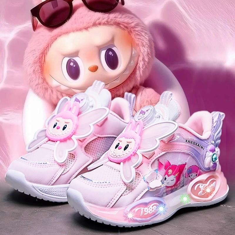 Rejtett négykerekű futócipő lányoknak — kihúzható görkorcsolya gyerekeknek, minden évszakban használható, felső rész: szövet, talp: gumi+phylon+TPU+PU