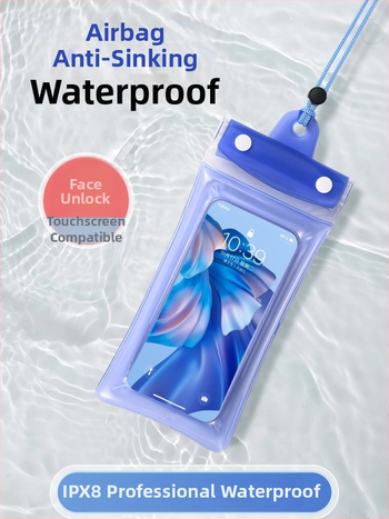 Airbag vodotesná taška na telefón s dotykovým displejom, PVC materiál, vhodná na potápanie, plávanie, rafting, fotografovanie pod vodou a vonkajšie použitie.