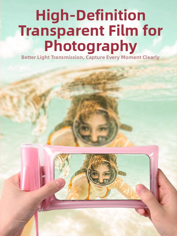 Airbag vodotesná taška na telefón s dotykovým displejom, PVC materiál, vhodná na potápanie, plávanie, rafting, fotografovanie pod vodou a vonkajšie použitie.