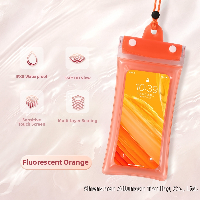 Airbag vodotesná taška na telefón s dotykovým displejom, PVC materiál, vhodná na potápanie, plávanie, rafting, fotografovanie pod vodou a vonkajšie použitie.