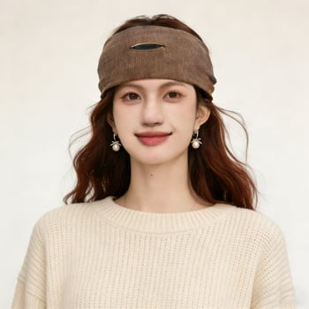 Лента за челото, винтидж стил, плейд шарка, геометрична форма, зимна колекция 2025, аксесоар за глава