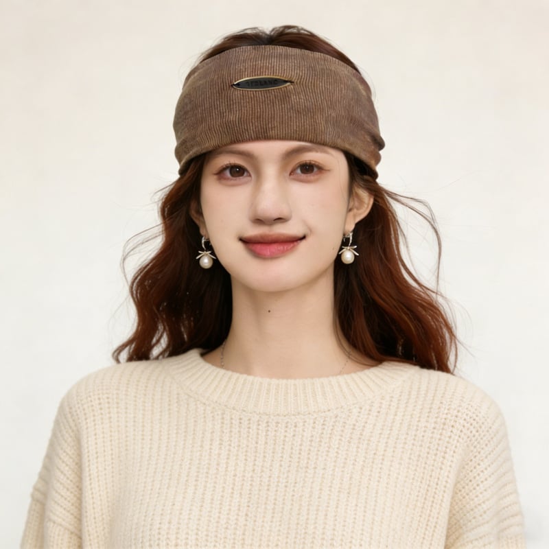 Лента за челото, винтидж стил, плейд шарка, геометрична форма, зимна колекция 2025, аксесоар за глава