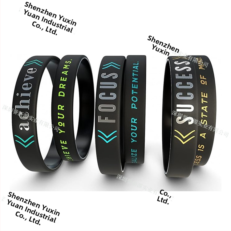Silikónový inšpiratívny náramok - unisex, minimalistický, športový štýl, tlačené logo, prispôsobiteľný text