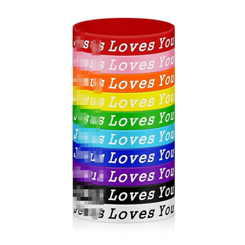 Szilikon karkötők egyház témájú bulira, uniszex kör alakú kivitel, nyomtatott szöveggel