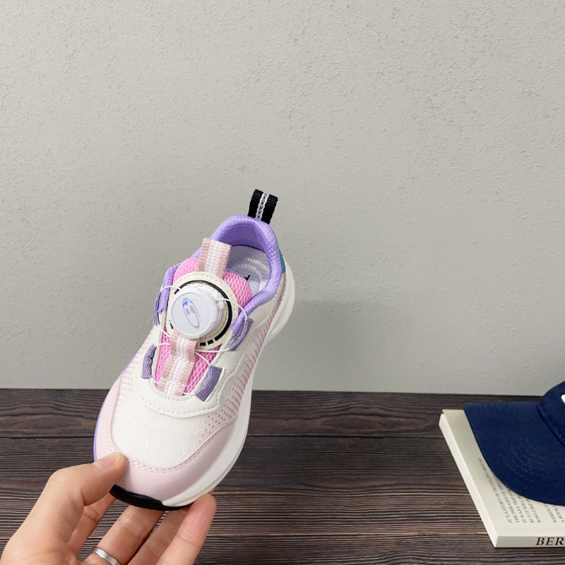 Pantofi sport pentru copii cu model gradient, închidere cu buton rotativ, ușori și respirabili, primăvara 2026