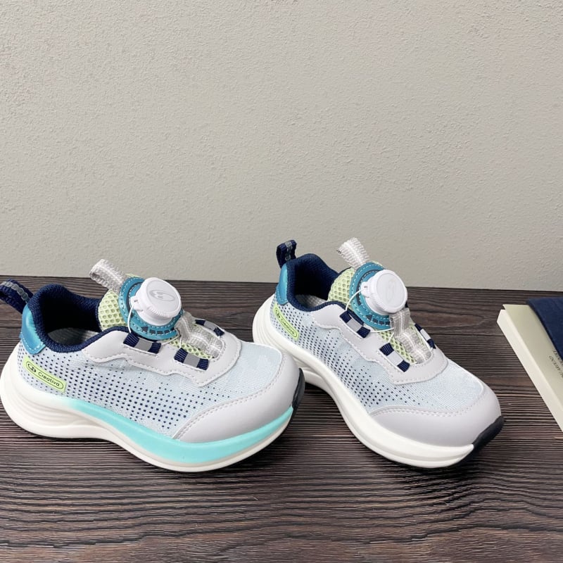 Pantofi sport pentru copii cu model gradient, închidere cu buton rotativ, ușori și respirabili, primăvara 2026