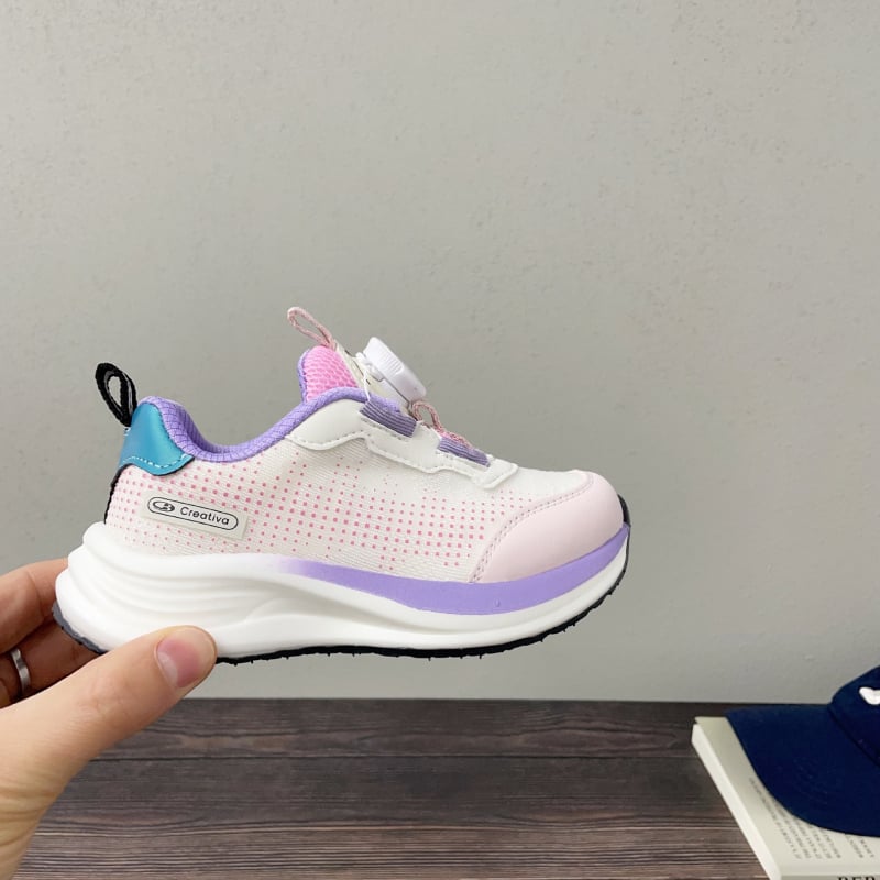 Pantofi sport pentru copii cu model gradient, închidere cu buton rotativ, ușori și respirabili, primăvara 2026