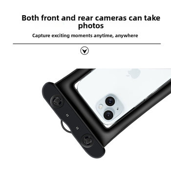 Vodotesný obal na telefón s airbagom a dotykovým displejom - uzavretý, určený na plávanie a fotografovanie na pláži (ABS+TPU)