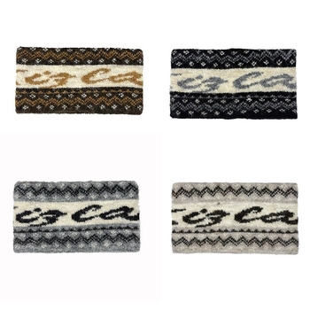 Лента за глава — Топло плетено, дамски Maillard стил, полиестерно влакно, геометрична форма, каре модел