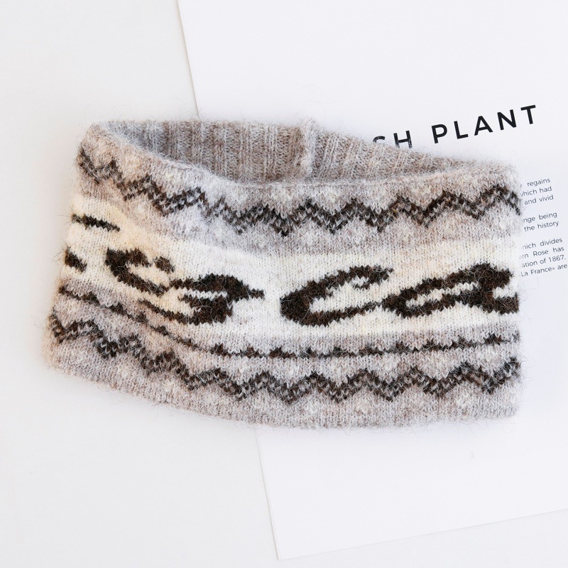 Лента за глава — Топло плетено, дамски Maillard стил, полиестерно влакно, геометрична форма, каре модел