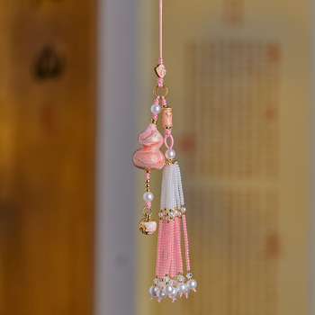 Дървена лакирана закачалка за кола с форма на тиква, ръчна изработка, интериорна украса в китайски традиционен стил, символ на мир и благосъстояние