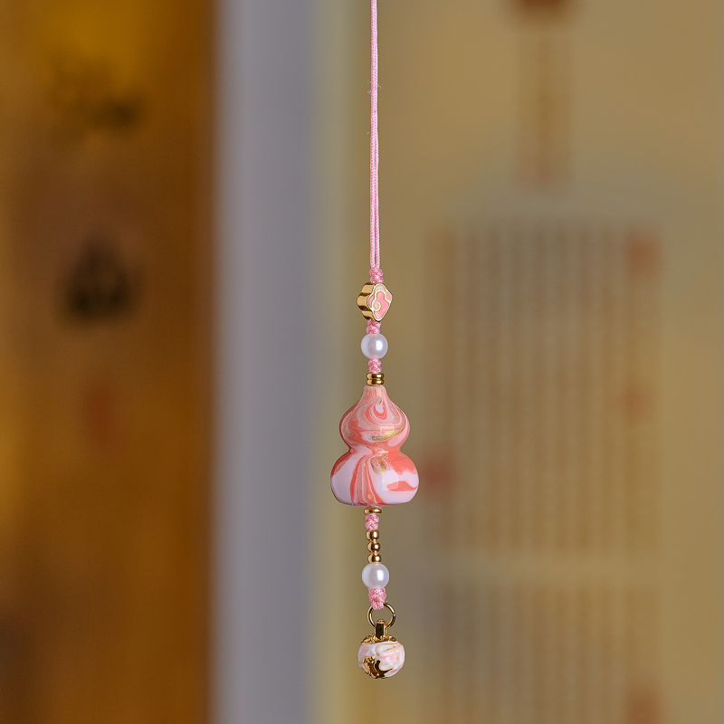 Дървена лакирана закачалка за кола с форма на тиква, ръчна изработка, интериорна украса в китайски традиционен стил, символ на мир и благосъстояние