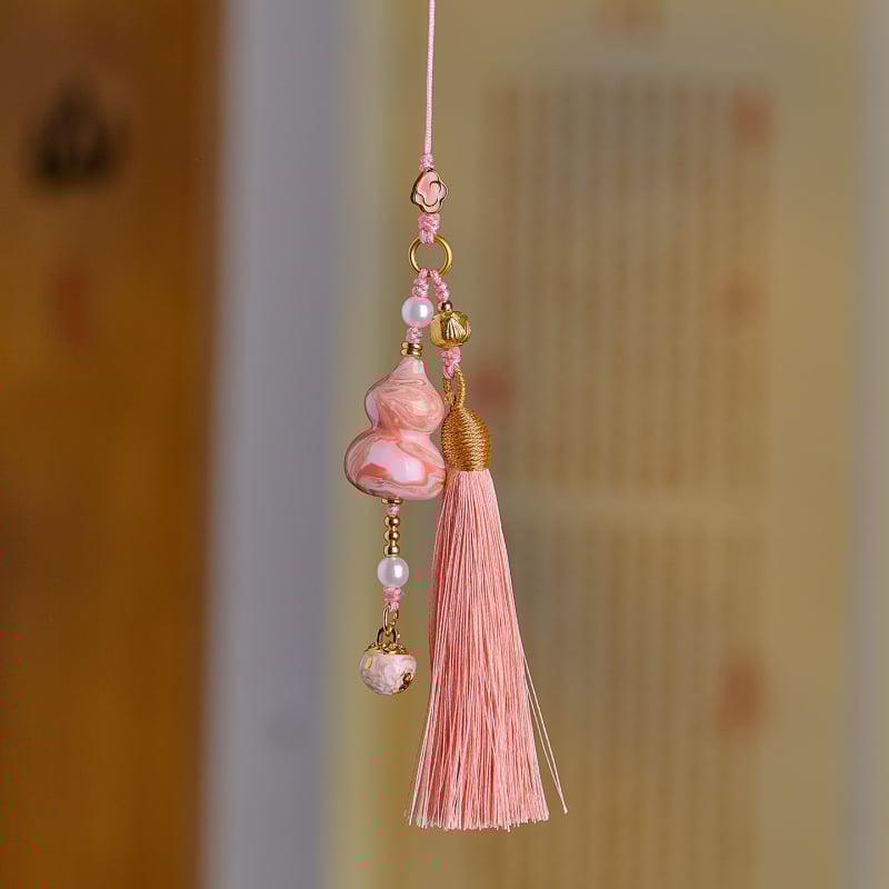 Дървена лакирана закачалка за кола с форма на тиква, ръчна изработка, интериорна украса в китайски традиционен стил, символ на мир и благосъстояние