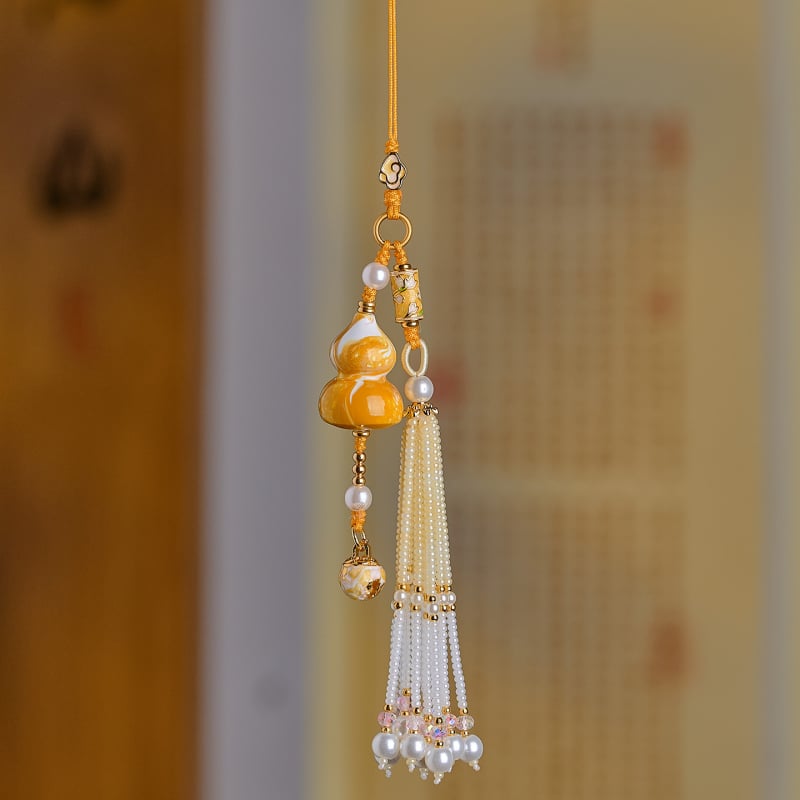 Дървена лакирана закачалка за кола с форма на тиква, ръчна изработка, интериорна украса в китайски традиционен стил, символ на мир и благосъстояние