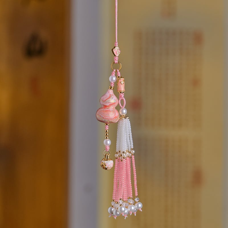 Дървена лакирана закачалка за кола с форма на тиква, ръчна изработка, интериорна украса в китайски традиционен стил, символ на мир и благосъстояние