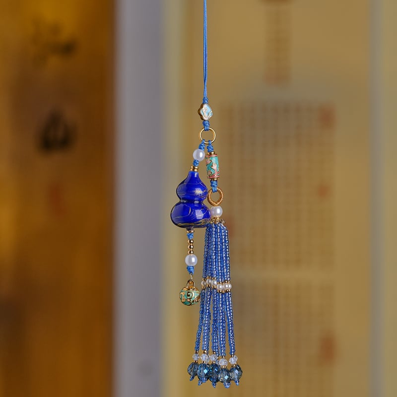 Дървена лакирана закачалка за кола с форма на тиква, ръчна изработка, интериорна украса в китайски традиционен стил, символ на мир и благосъстояние