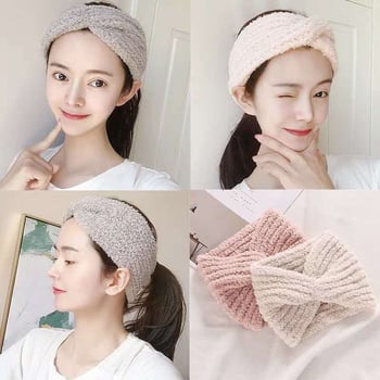 Лента за миене на лице за жени, опростен стил, полиестер, плейд геометричен модел