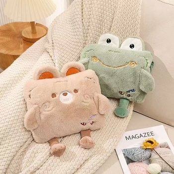 Víz töltésű kézmelegítő forró víz palack — rajzfilm stílus, PVC, 600 g, vízzel történő fűtés