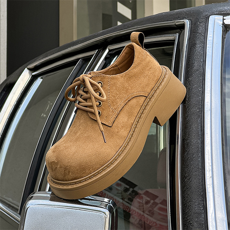 Derby cipő - Uniszex, Kerek orrú, 1-3 cm-es alacsony sarok, Felsőrész: Szuper rost, Talp: Gumi - Modell 25611-J