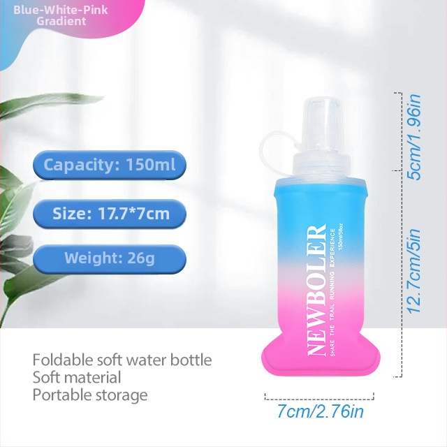 NEWBOLER Gradient TPU Zložiteľná Fľaša na Hydratáciu – Unisex, Kapacita 250, Gradientný Vzor, Na Horolezectvo, Pláž, Kempovanie a Turistiku
