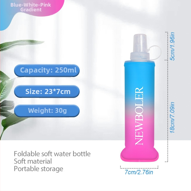 NEWBOLER Gradient TPU Zložiteľná Fľaša na Hydratáciu – Unisex, Kapacita 250, Gradientný Vzor, Na Horolezectvo, Pláž, Kempovanie a Turistiku