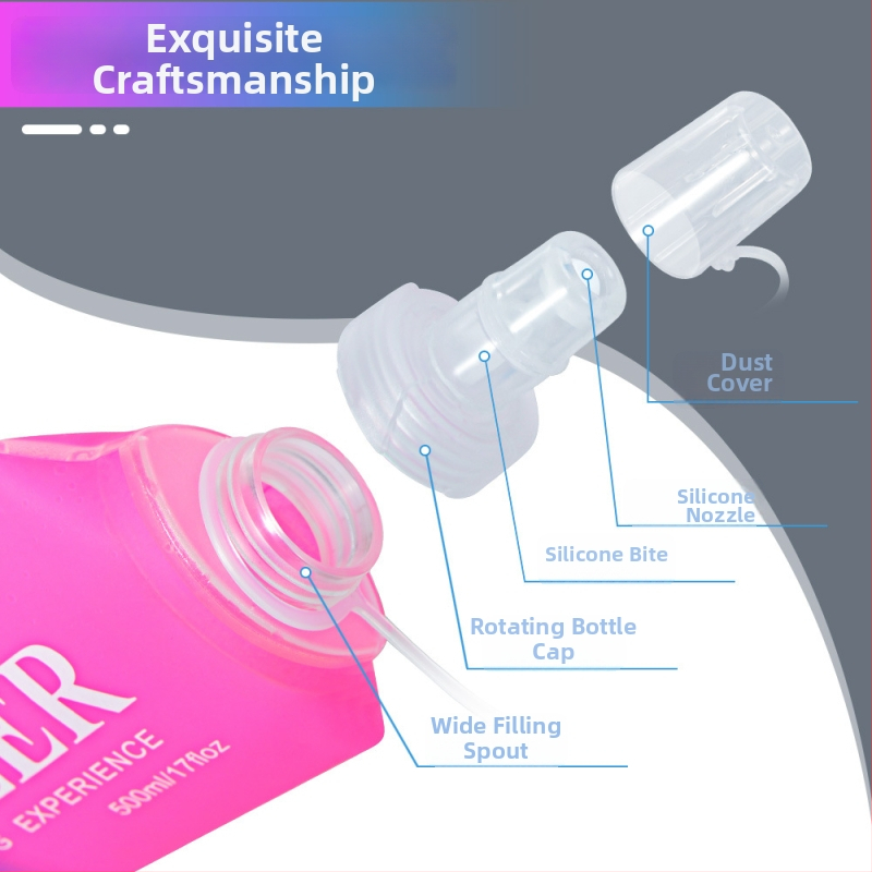 NEWBOLER Gradient TPU Zložiteľná Fľaša na Hydratáciu – Unisex, Kapacita 250, Gradientný Vzor, Na Horolezectvo, Pláž, Kempovanie a Turistiku