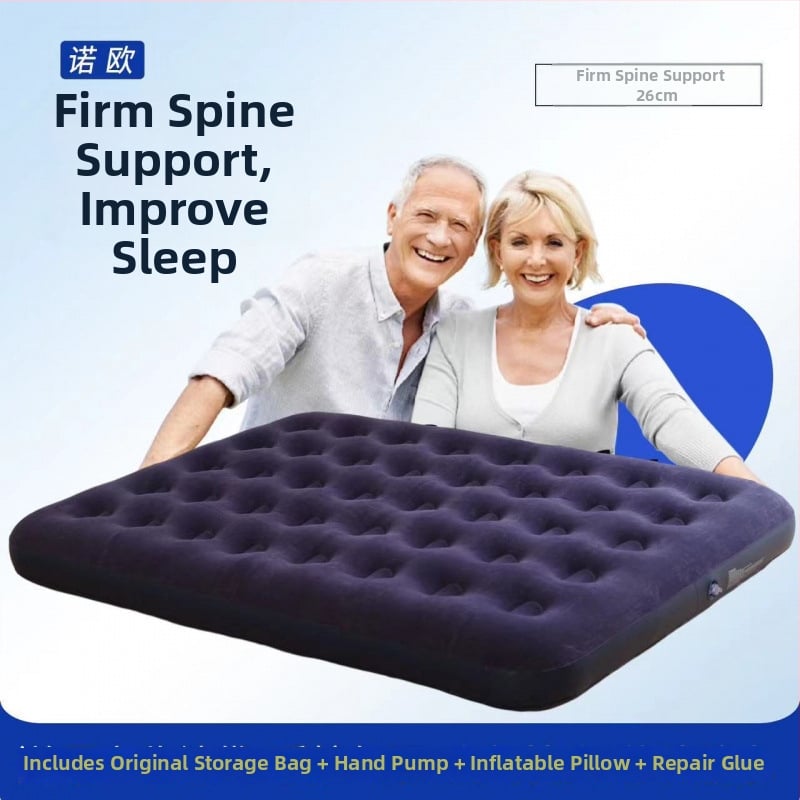 Pat gonflabil de camping pentru două persoane, gros și înălțat, saltea gonflabilă pliabilă