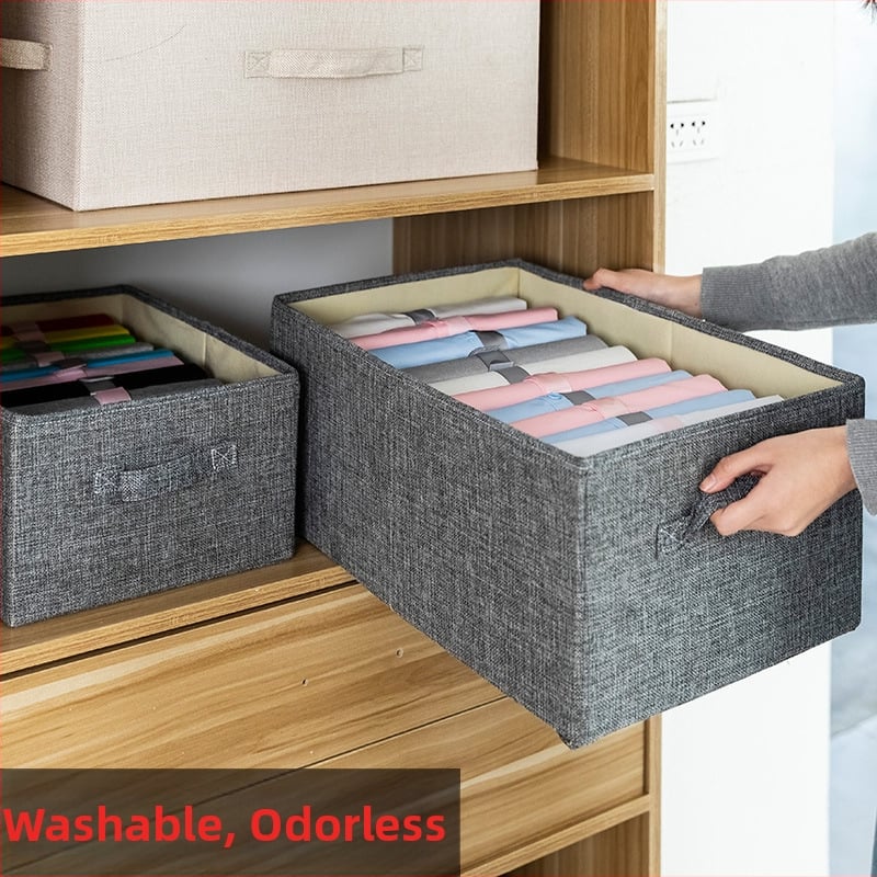 Сгъваема платнена кутия за дрехи с чекмедже, 30–40 л капацитет, модел yichen0025, за спалня