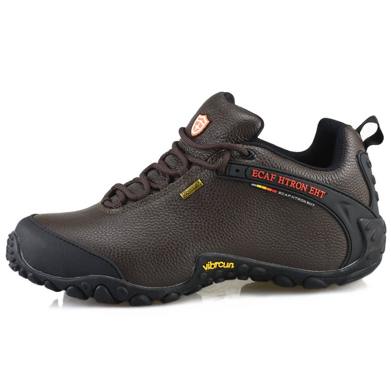 Unisex παπούτσια πεζοπορίας με επάνω μέρος από γνήσιο δέρμα, διαπνέουσα επένδυση από δίχτυ, EVA μεσόσολα, αντιολισθητική εξωτερική σόλα καουτσούκ