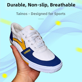 Topánky na stolný tenis s pláteným horným dielom, ľahké a priedušné, podrážka Rubber Oxford, nízky profil, unisex dizajn