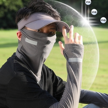Manșon de protecție solară din Ice Silk pentru bărbați – croială lejeră, protecție UV, pentru condus și activități în aer liber vara