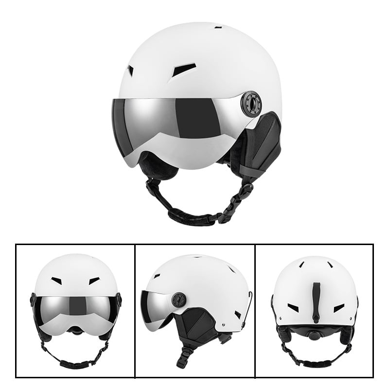 Sí sisak szemüveggel és lencsékkel felnőtteknek és gyerekeknek, uniszex, téli kerékpáros sisak; ABS héj, EPS belső, testreszabható dizájn logó nyomtatással