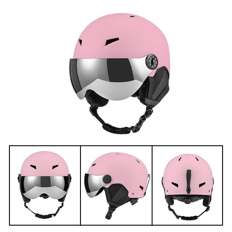 Sí sisak szemüveggel és lencsékkel felnőtteknek és gyerekeknek, uniszex, téli kerékpáros sisak; ABS héj, EPS belső, testreszabható dizájn logó nyomtatással