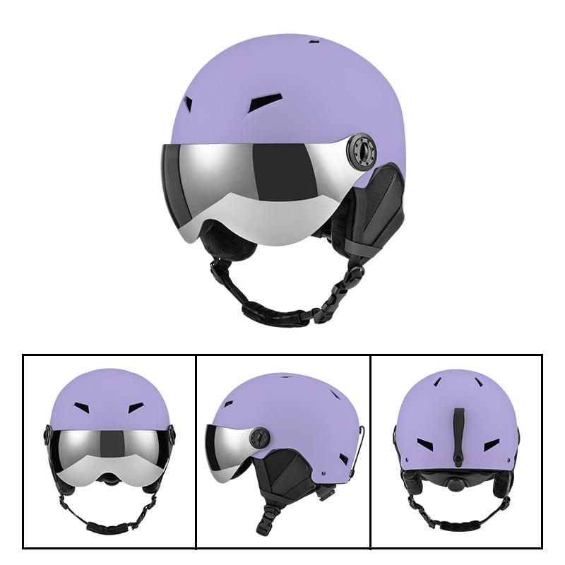 Sí sisak szemüveggel és lencsékkel felnőtteknek és gyerekeknek, uniszex, téli kerékpáros sisak; ABS héj, EPS belső, testreszabható dizájn logó nyomtatással