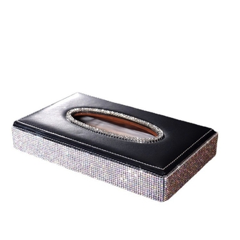 Δερμάτινο κουτί χαρτοπετσέτων αυτοκινήτου με διαμαντένιο κύκνο, τύπος καθίσματος-υποβραχιόνιο εσωτερικού αυτοκινήτου, μάρκα Janina, διάρκεια ζωής 3 χρόνια