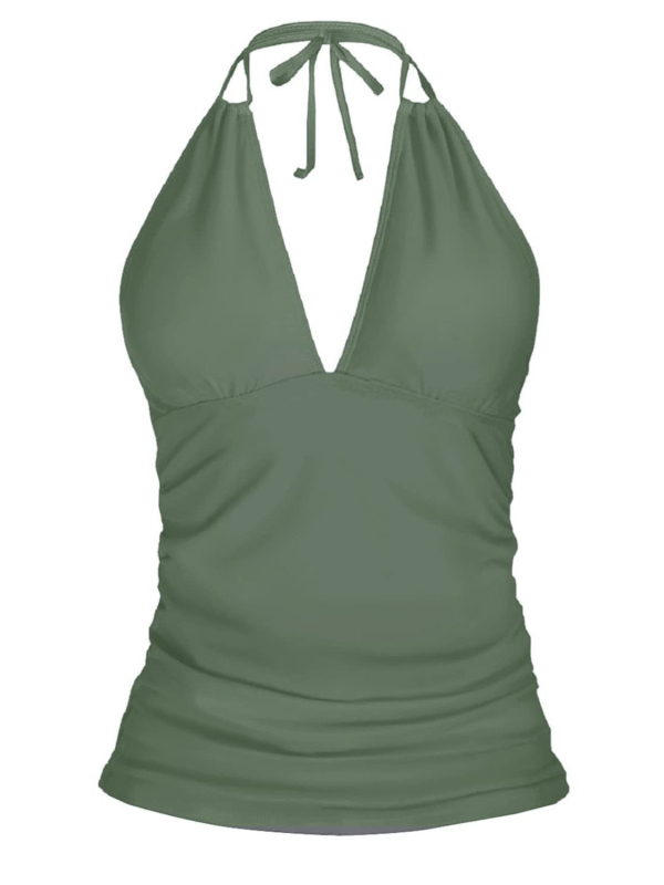 Top de bikini sexy (cu burete pentru bust, cu elasticitate ridicată, din nylon, căptușeală din poliester, fără mâneci)