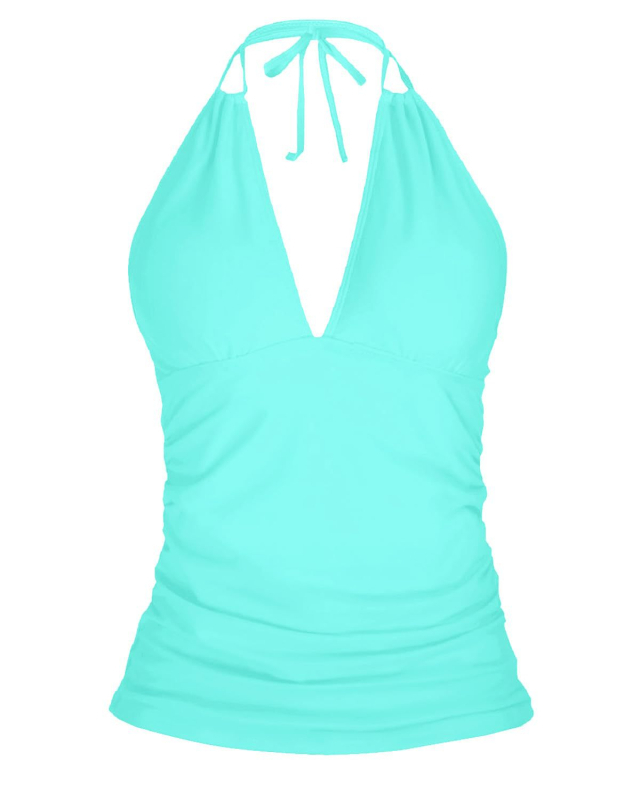 Top de bikini sexy (cu burete pentru bust, cu elasticitate ridicată, din nylon, căptușeală din poliester, fără mâneci)