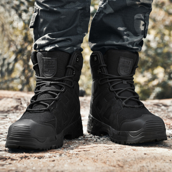 Ανδρικά τακτικά μποτάκια εξωτερικού χώρου, αδιάβροτα, αντιολισθητικά, υπερ-ελαφριά, ανθεκτικά στη φθορά για πεζοπορία