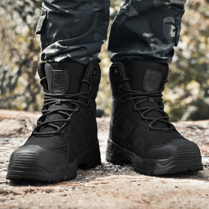 Ανδρικά τακτικά μποτάκια εξωτερικού χώρου, αδιάβροτα, αντιολισθητικά, υπερ-ελαφριά, ανθεκτικά στη φθορά για πεζοπορία