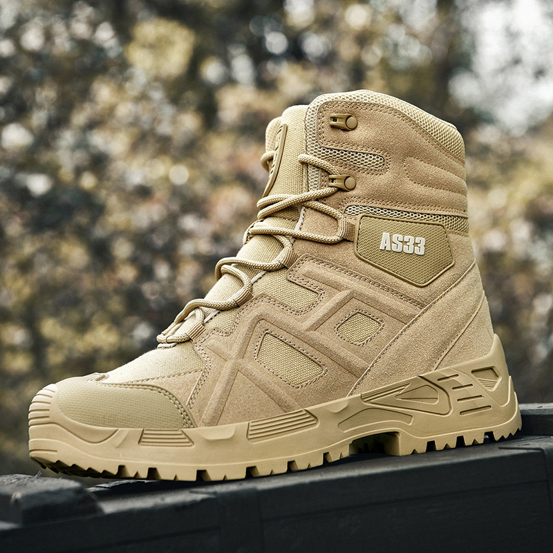 Ανδρικά τακτικά μποτάκια εξωτερικού χώρου, αδιάβροτα, αντιολισθητικά, υπερ-ελαφριά, ανθεκτικά στη φθορά για πεζοπορία