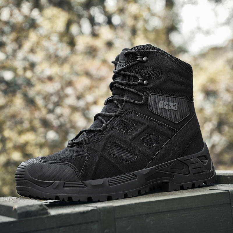 Ανδρικά τακτικά μποτάκια εξωτερικού χώρου, αδιάβροτα, αντιολισθητικά, υπερ-ελαφριά, ανθεκτικά στη φθορά για πεζοπορία
