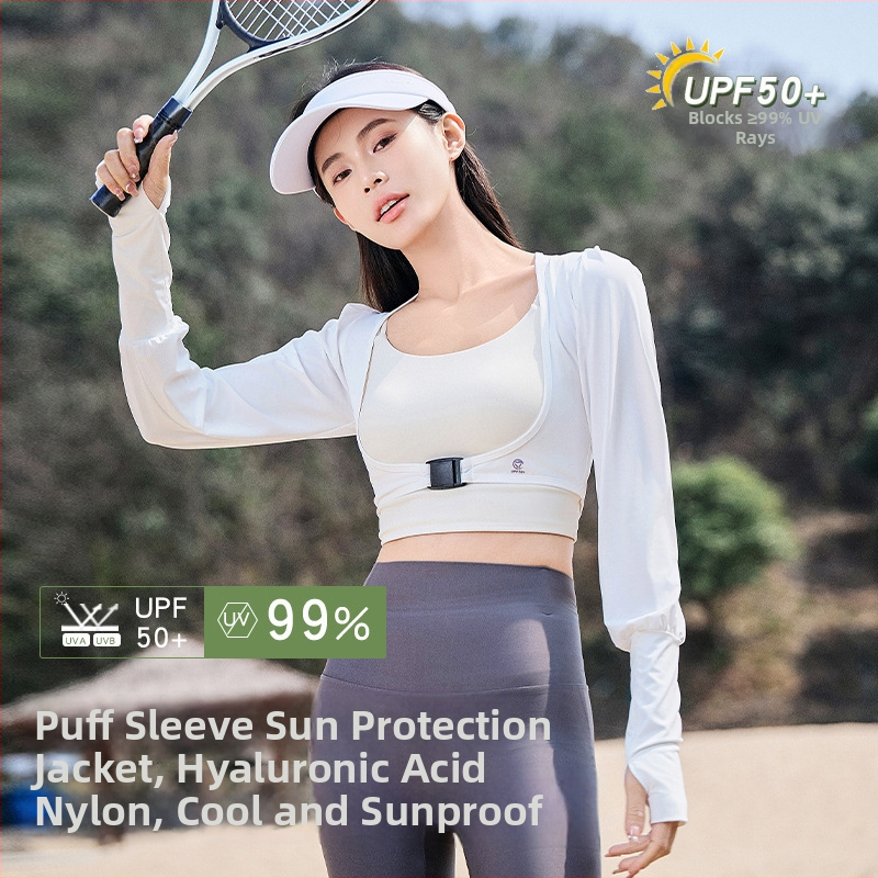 Șal din nylon cu protecție UV și mâneci pentru ciclism outdoor, croială scurtă, modă de vară pentru golf