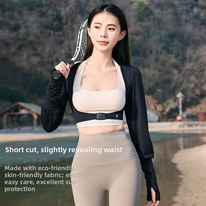 Șal din nylon cu protecție UV și mâneci pentru ciclism outdoor, croială scurtă, modă de vară pentru golf