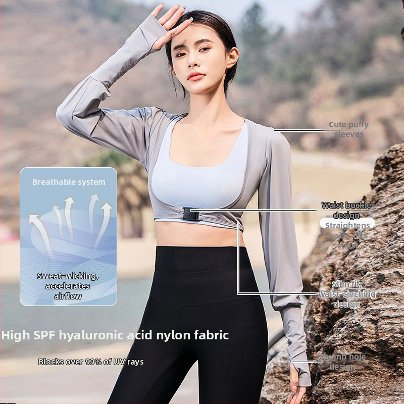 Șal din nylon cu protecție UV și mâneci pentru ciclism outdoor, croială scurtă, modă de vară pentru golf