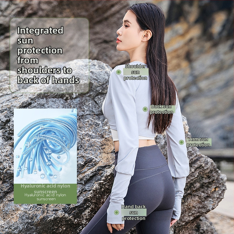 Șal din nylon cu protecție UV și mâneci pentru ciclism outdoor, croială scurtă, modă de vară pentru golf
