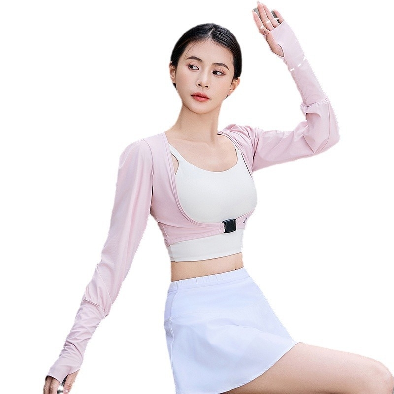 Șal din nylon cu protecție UV și mâneci pentru ciclism outdoor, croială scurtă, modă de vară pentru golf