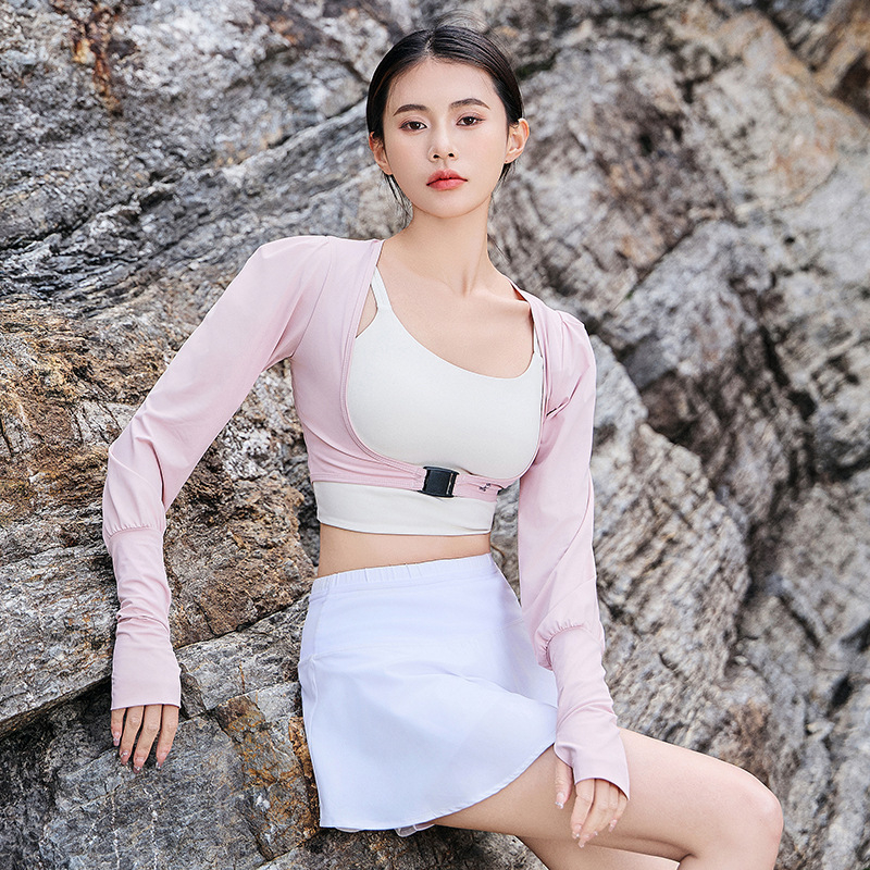 Șal din nylon cu protecție UV și mâneci pentru ciclism outdoor, croială scurtă, modă de vară pentru golf