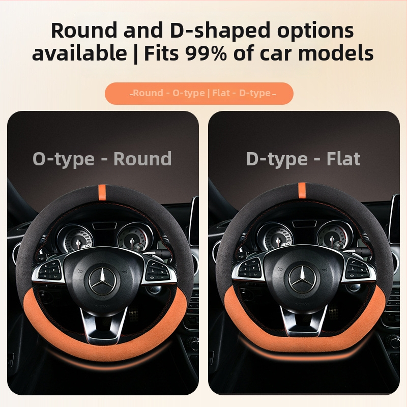 Univerzálny zimný plyšový poťah na volantu auta, protišmykový úchop, polyester, šitý na stroji, vzory: pruhy/monochromatné/vyšívanie/tlač