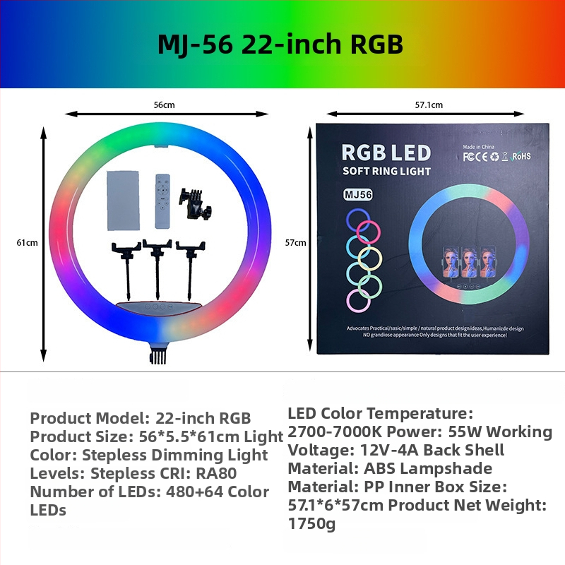 LED svetlo na dopĺňanie FH-008 pre živé vysielanie a natáčanie, nastaviteľná jas, ≤10W, stolný stojan, zvislé použitie