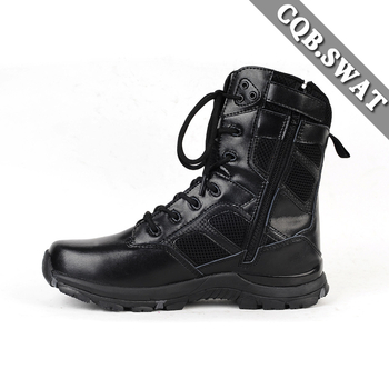 CQB.SWAT Ghete de luptă Wolf Warrior – Piele naturală, Înălțime mare, Respirante, Încălțăminte tactică pentru exterior cu amortizare